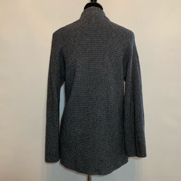 Joie gray ribbed knit cashmere wool open front cardigan size Extra Small XS - Picture 9 of 11